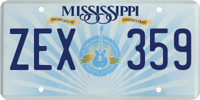 MS license plate ZEX359