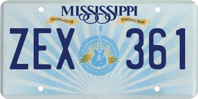 MS license plate ZEX361