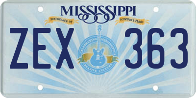 MS license plate ZEX363
