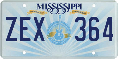 MS license plate ZEX364