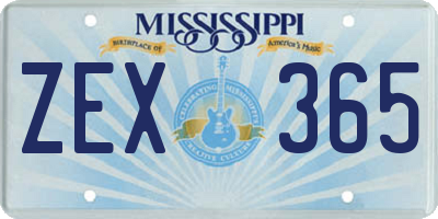 MS license plate ZEX365