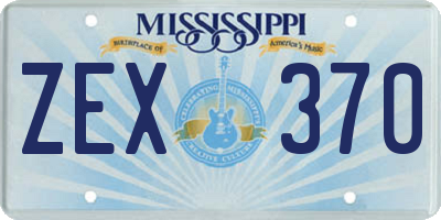 MS license plate ZEX370