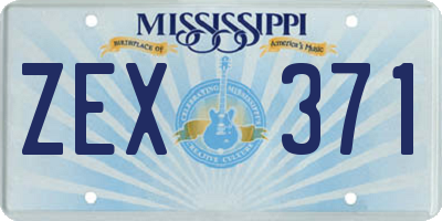 MS license plate ZEX371