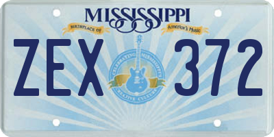 MS license plate ZEX372