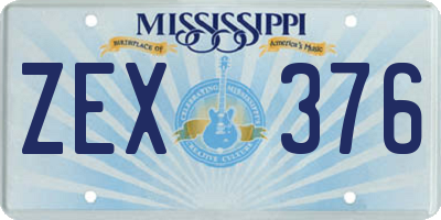 MS license plate ZEX376
