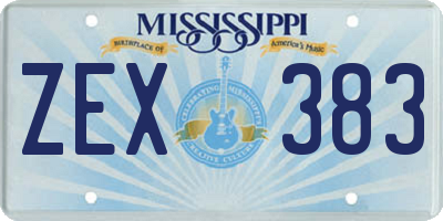 MS license plate ZEX383