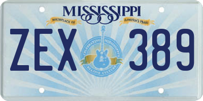 MS license plate ZEX389