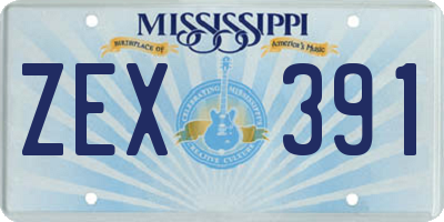 MS license plate ZEX391