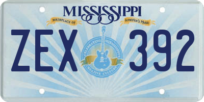 MS license plate ZEX392
