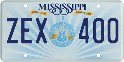 MS license plate ZEX400