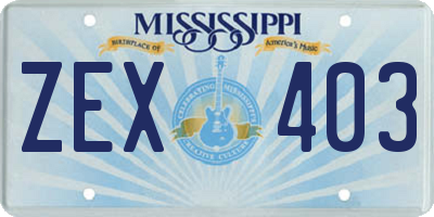 MS license plate ZEX403