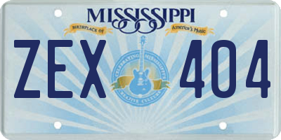 MS license plate ZEX404