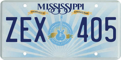 MS license plate ZEX405