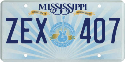 MS license plate ZEX407