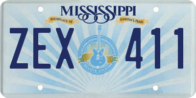 MS license plate ZEX411