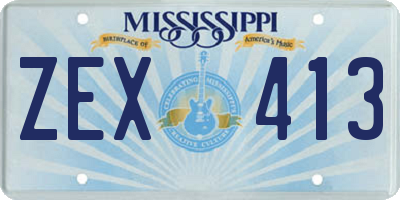 MS license plate ZEX413