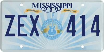 MS license plate ZEX414
