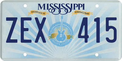 MS license plate ZEX415