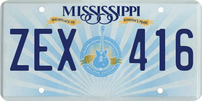 MS license plate ZEX416