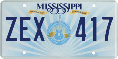 MS license plate ZEX417