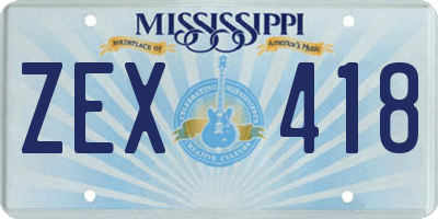 MS license plate ZEX418