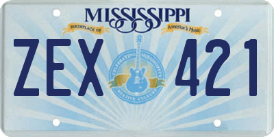 MS license plate ZEX421