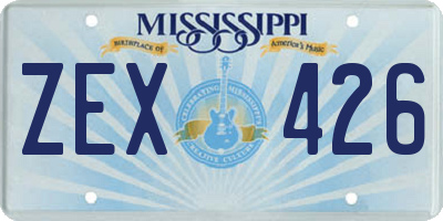 MS license plate ZEX426