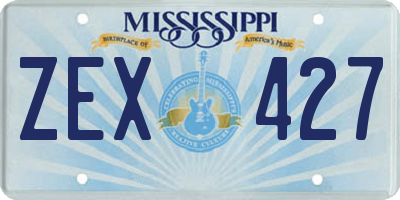 MS license plate ZEX427