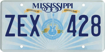 MS license plate ZEX428