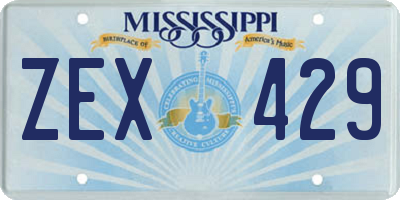 MS license plate ZEX429