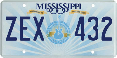 MS license plate ZEX432