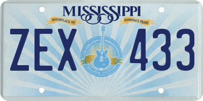 MS license plate ZEX433