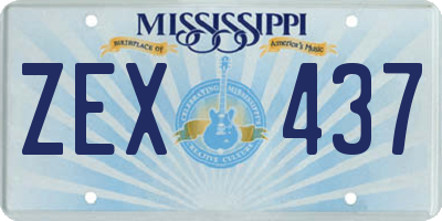 MS license plate ZEX437