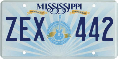 MS license plate ZEX442