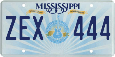 MS license plate ZEX444