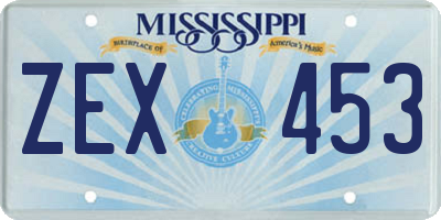 MS license plate ZEX453