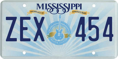 MS license plate ZEX454