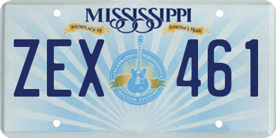 MS license plate ZEX461