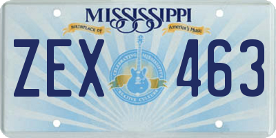 MS license plate ZEX463
