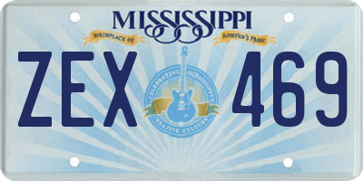 MS license plate ZEX469