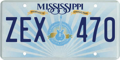 MS license plate ZEX470