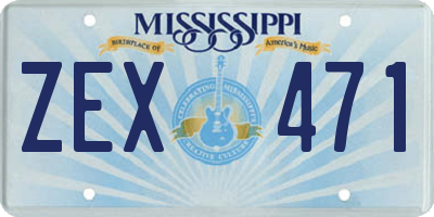 MS license plate ZEX471