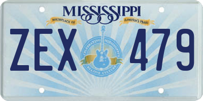 MS license plate ZEX479