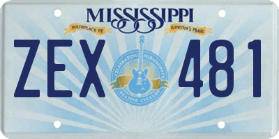 MS license plate ZEX481