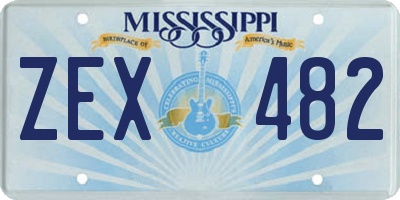 MS license plate ZEX482