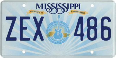 MS license plate ZEX486