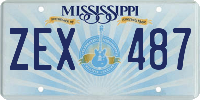 MS license plate ZEX487