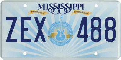 MS license plate ZEX488