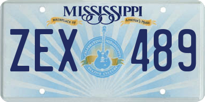 MS license plate ZEX489