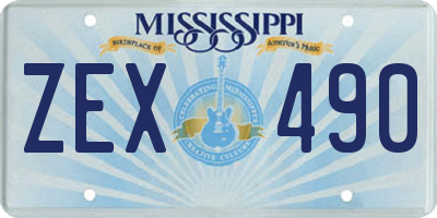 MS license plate ZEX490